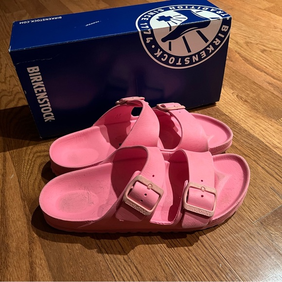 Birkenstock Two-Strap Slide Sandal - pink -Arizona-sz EU 39 used** - Picture 3 of 6
